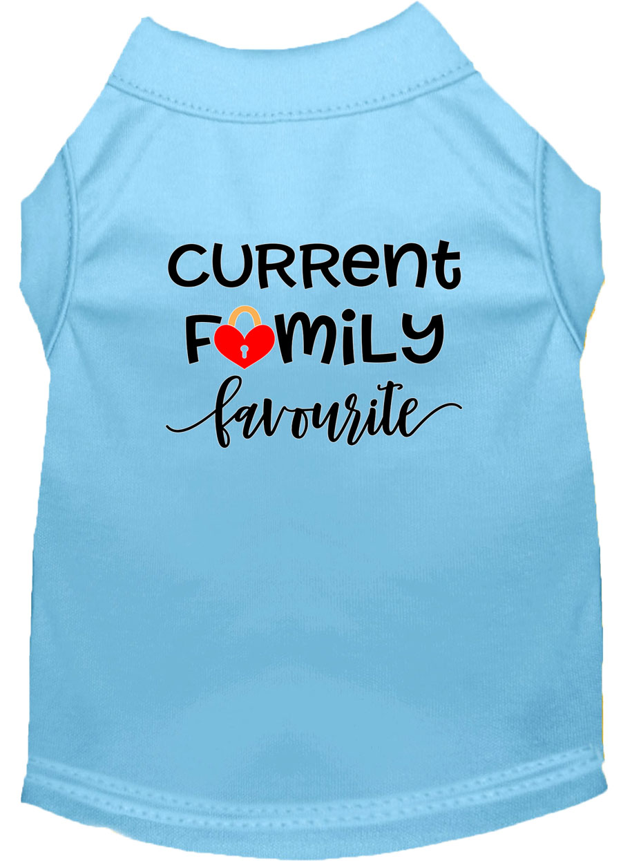 Family Favorite Screen Print Dog Shirt Baby Blue Lg